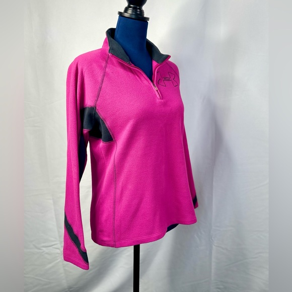 EUC Under Armour Pink/Purple Fleece 1/2 Zip Running Pullover Sweater - Picture 6 of 15